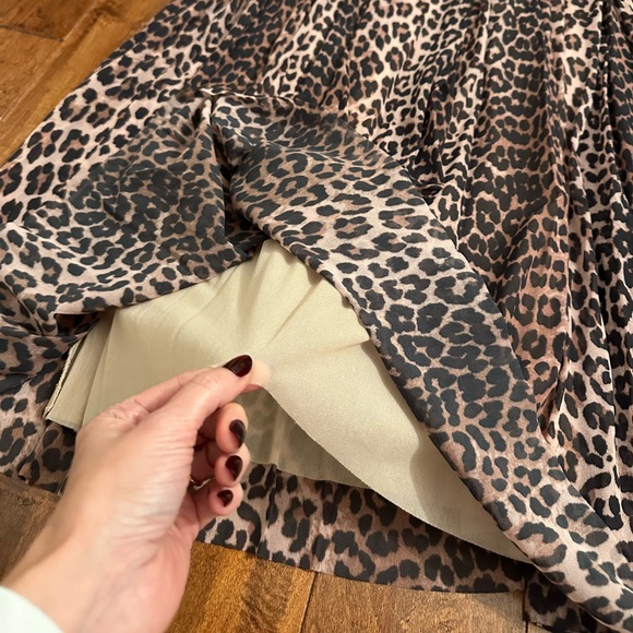 Ganni Leopard Tilden Long Sleeve Maxi Dress Sz 36 Small - Picture 10 of 14